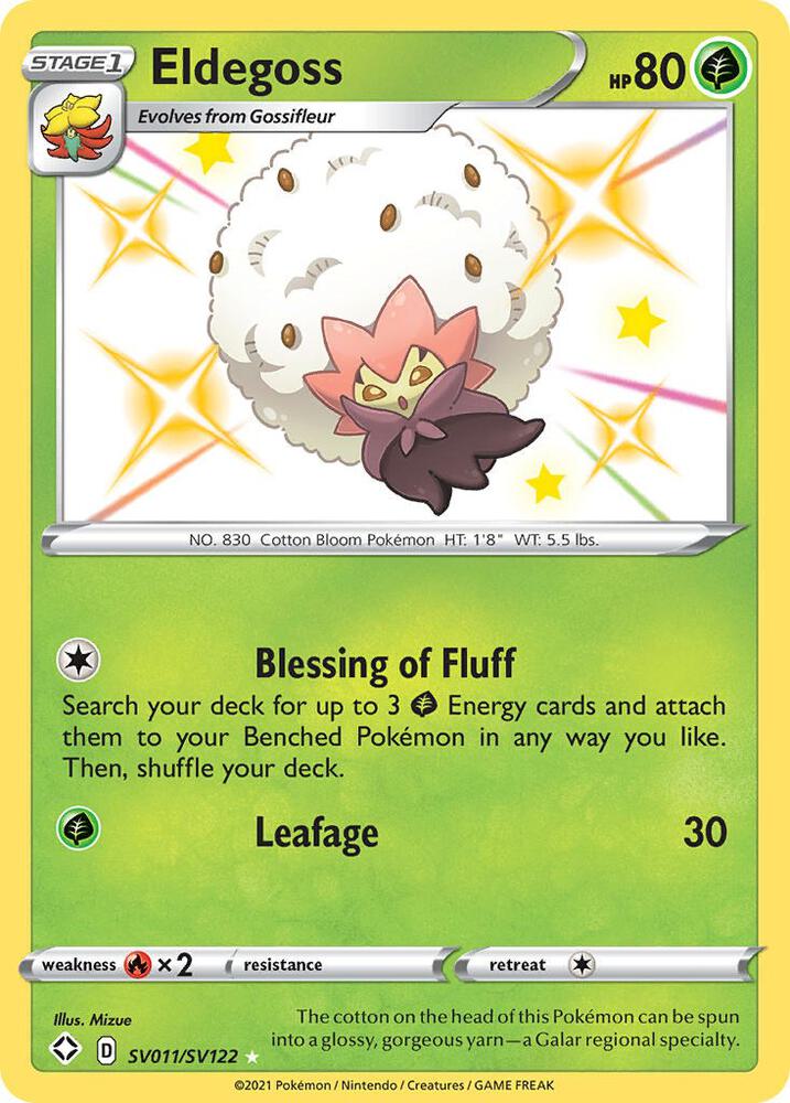 Eldegoss SV011/SV122 card from Shining Fates: Shiny Vault