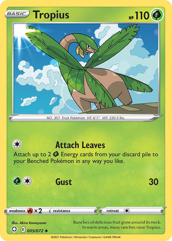 Tropius 005/072 card from Shining Fates