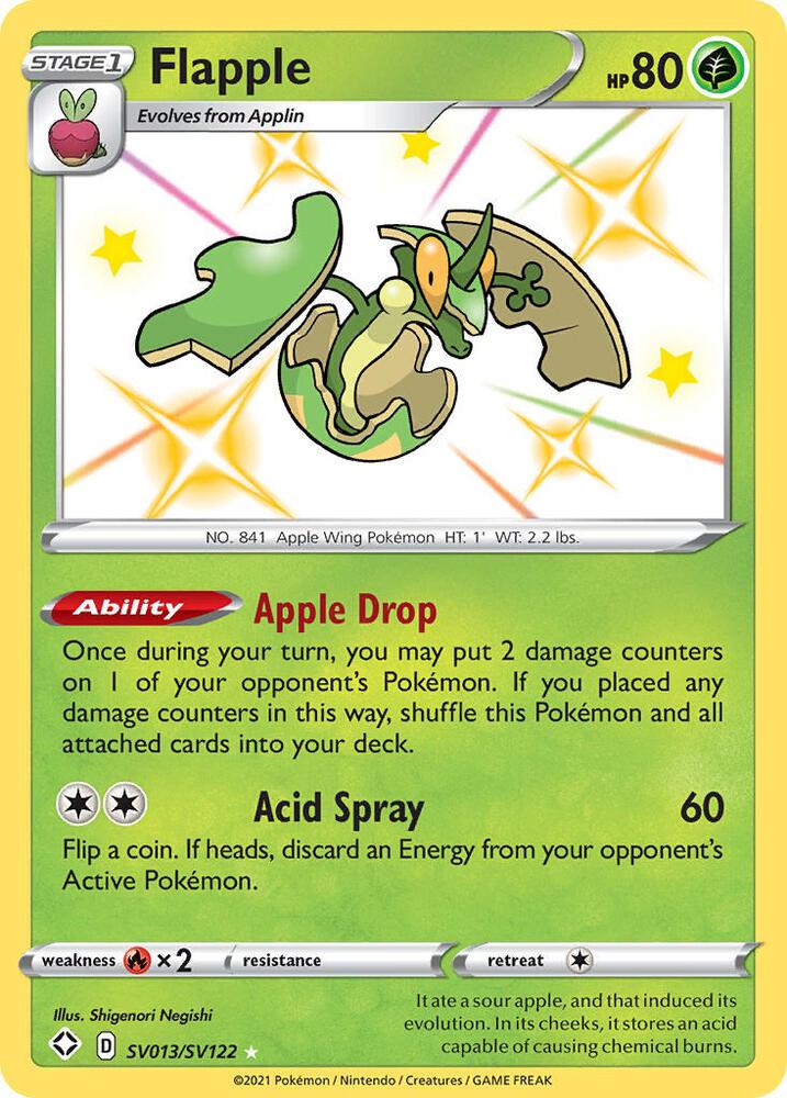 Flapple SV013/SV122 card from Shining Fates: Shiny Vault