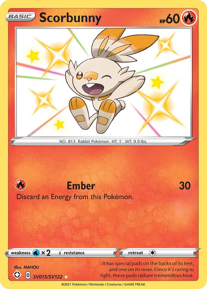 Scorbunny SV015/SV122 card from Shining Fates: Shiny Vault
