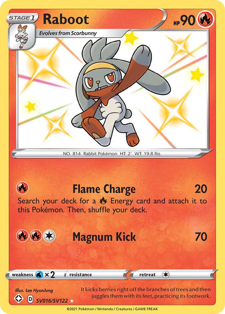 Raboot SV016/SV122 card from Shining Fates: Shiny Vault