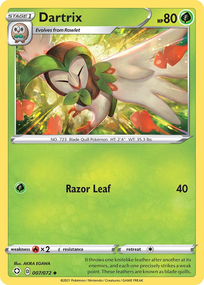 Dartrix 007/072 card from Shining Fates