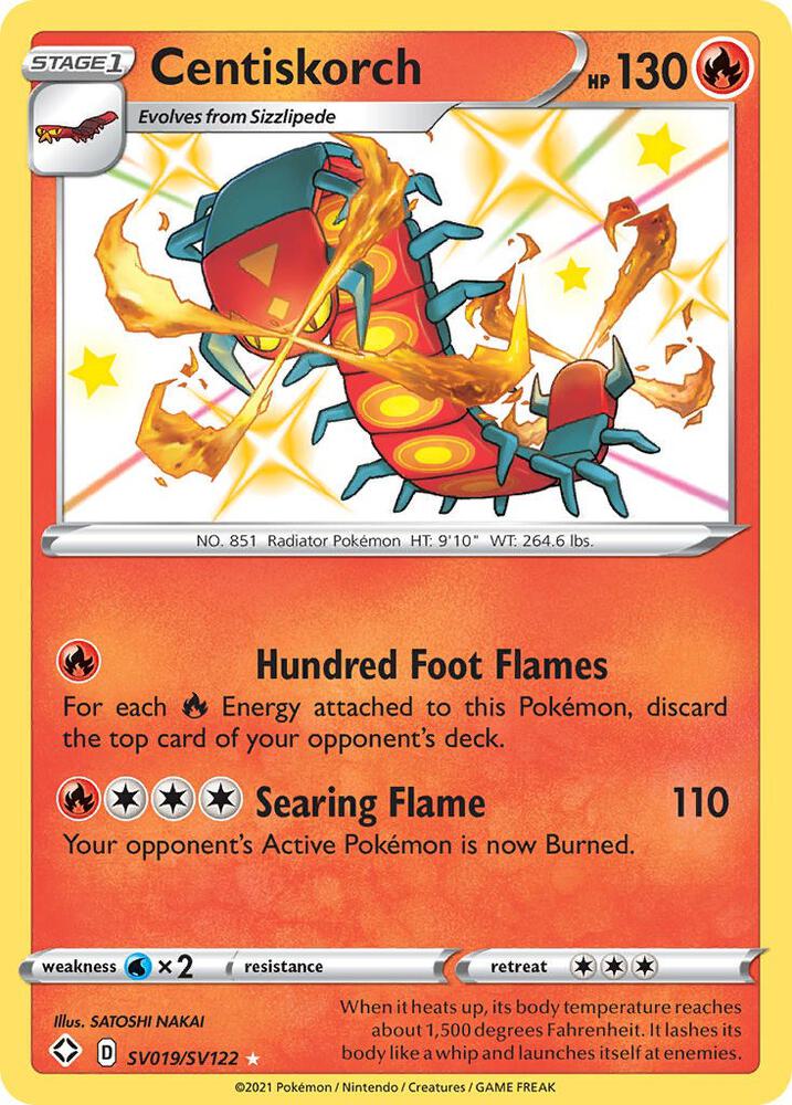 Centiskorch SV019/SV122 card from Shining Fates: Shiny Vault