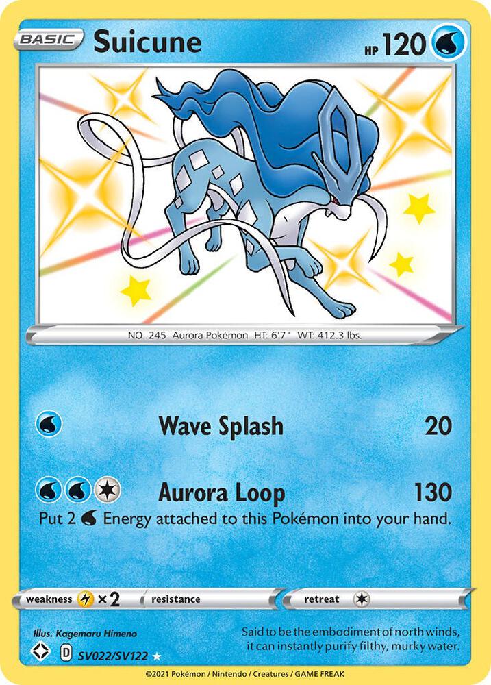 Suicune SV022/SV122 card from Shining Fates: Shiny Vault
