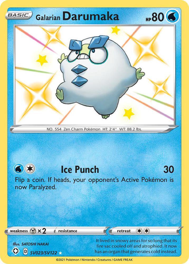 Galarian Darumaka SV023/SV122 card from Shining Fates: Shiny Vault