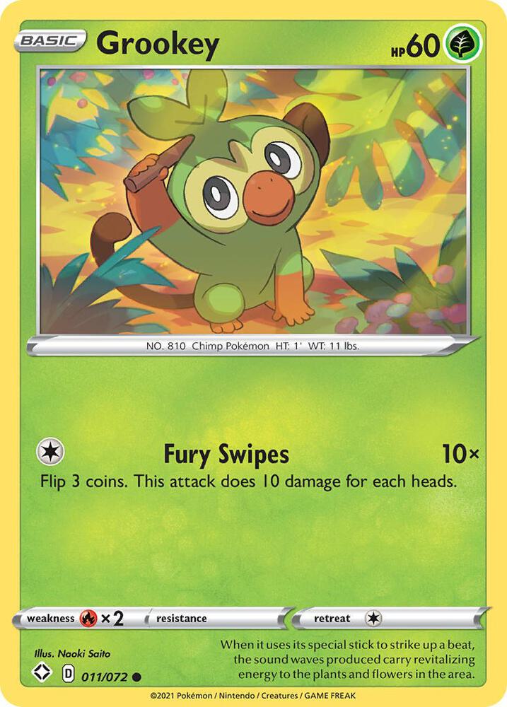 Grookey 011/072 card from Shining Fates