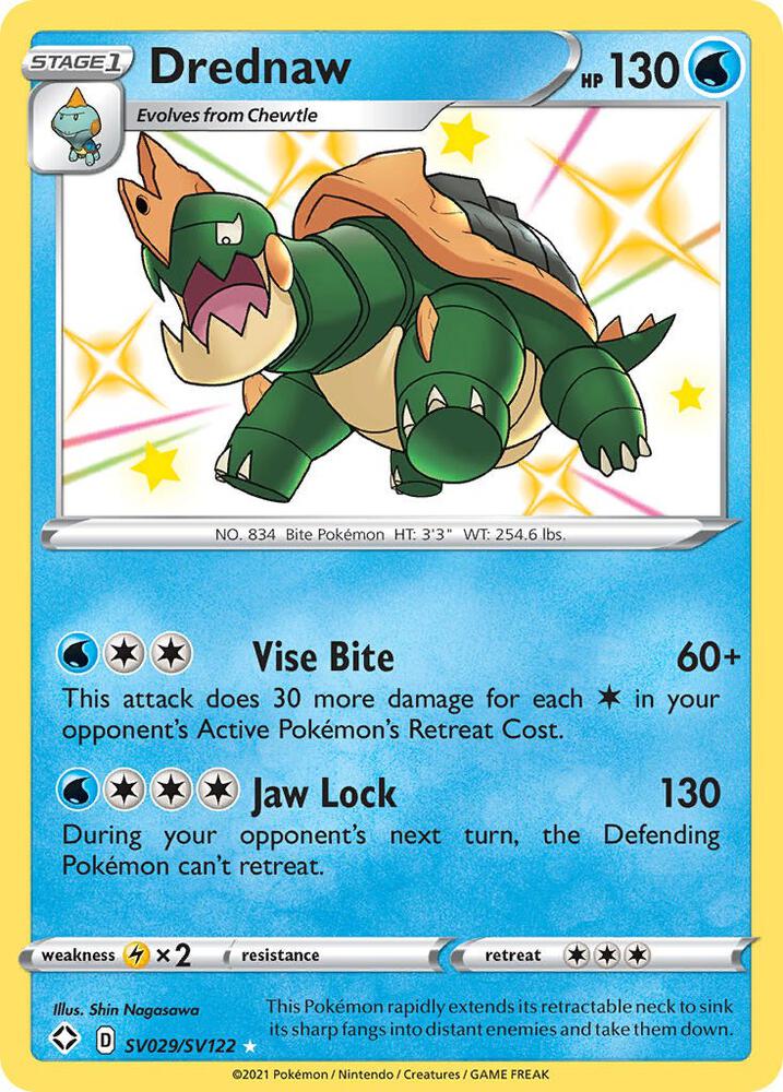 Drednaw SV029/SV122 card from Shining Fates: Shiny Vault