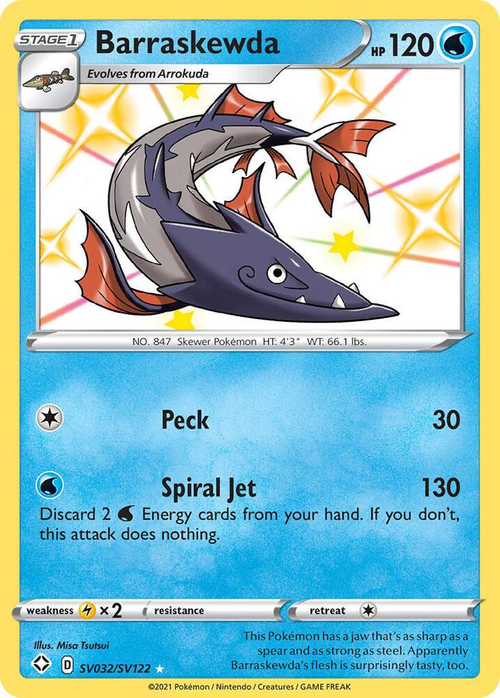 Barraskewda SV032/SV122 card from Shining Fates: Shiny Vault