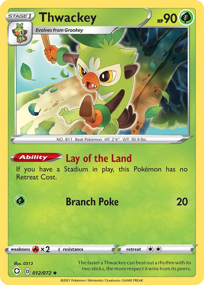 Thwackey 012/072 card from Shining Fates
