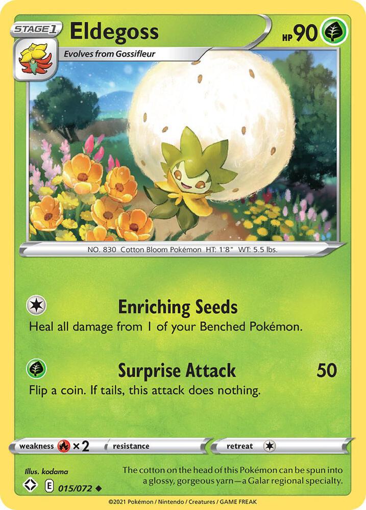 Eldegoss 015/072 card from Shining Fates