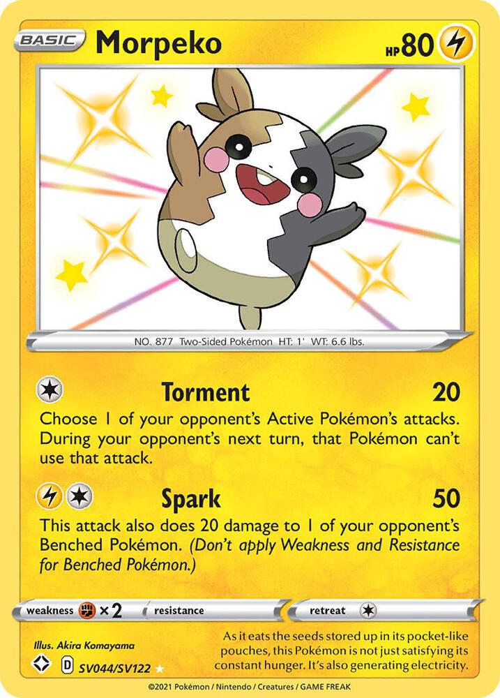 Morpeko SV044/SV122 card from Shining Fates: Shiny Vault