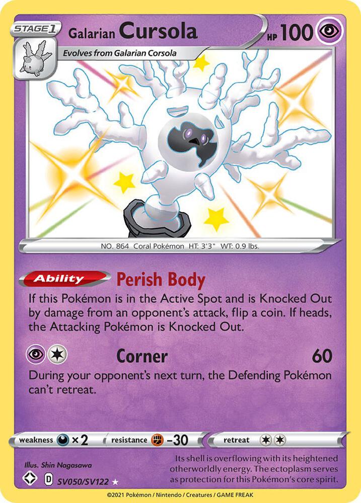 Galarian Cursola SV050/SV122 card from Shining Fates: Shiny Vault