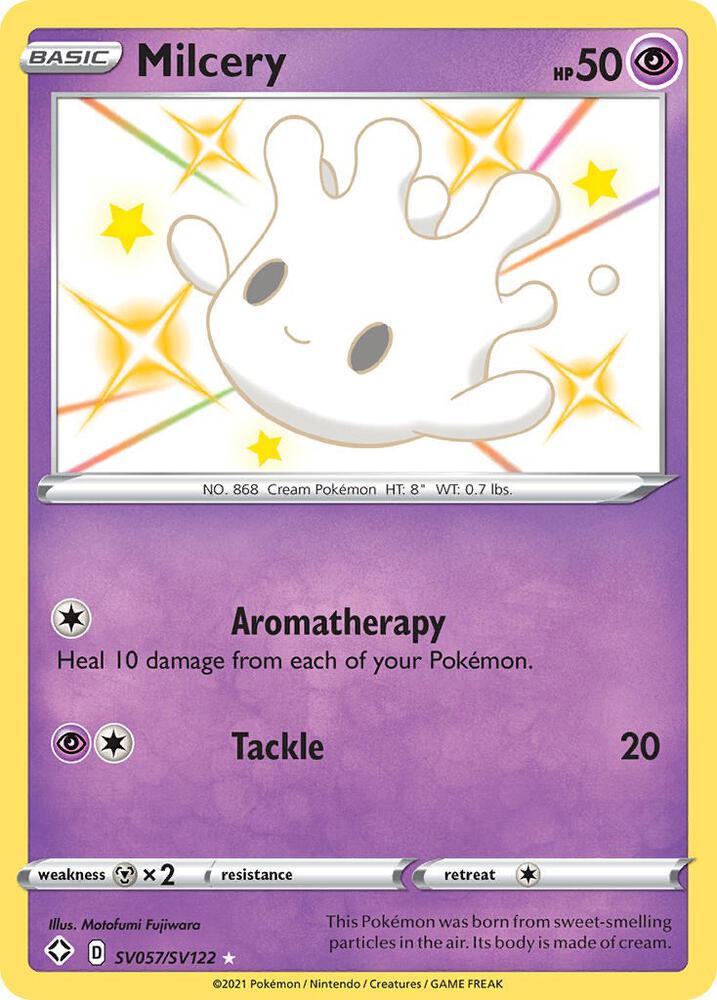 Milcery SV057/SV122 card from Shining Fates: Shiny Vault