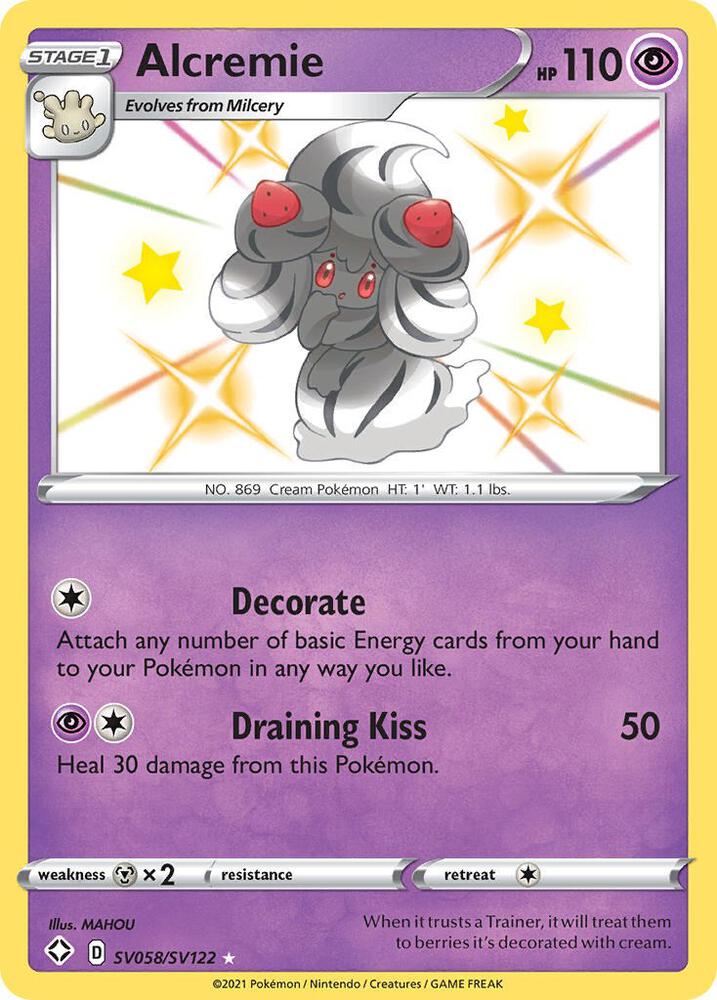 Alcremie SV058/SV122 card from Shining Fates: Shiny Vault