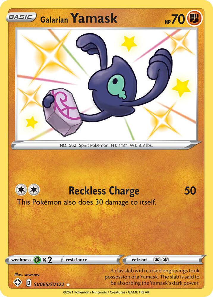 Galarian Yamask SV065/SV122 card from Shining Fates: Shiny Vault