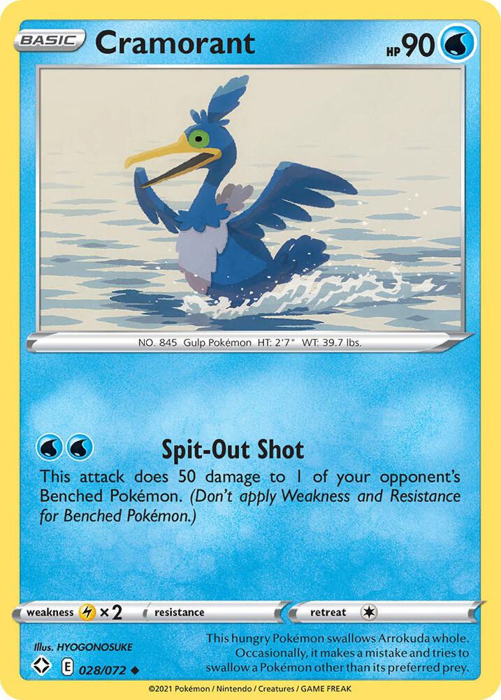 Cramorant 028/072 card from Shining Fates