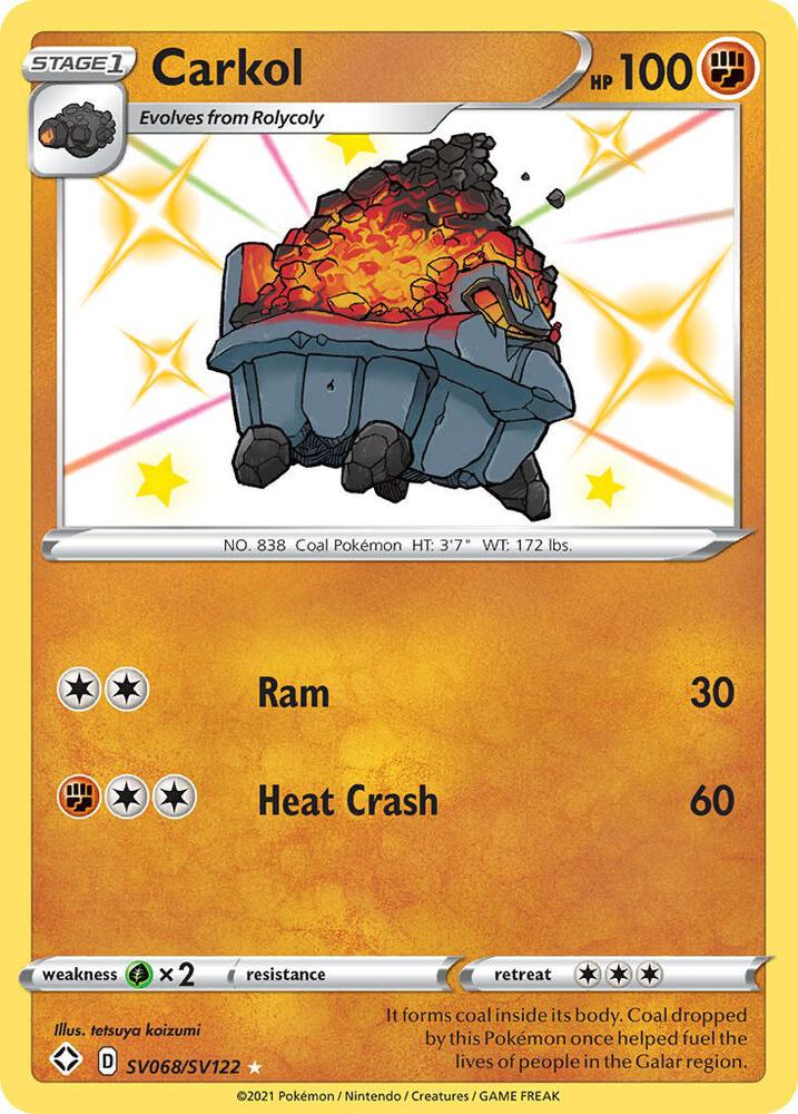 Carkol SV068/SV122 card from Shining Fates: Shiny Vault