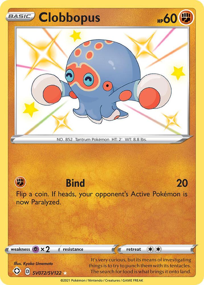 Clobbopus SV072/SV122 card from Shining Fates: Shiny Vault