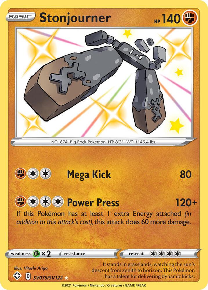 Stonjourner SV075/SV122 card from Shining Fates: Shiny Vault