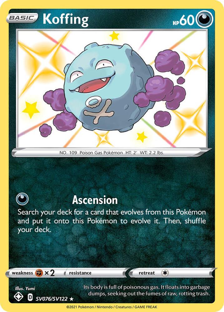 Koffing SV076/SV122 card from Shining Fates: Shiny Vault
