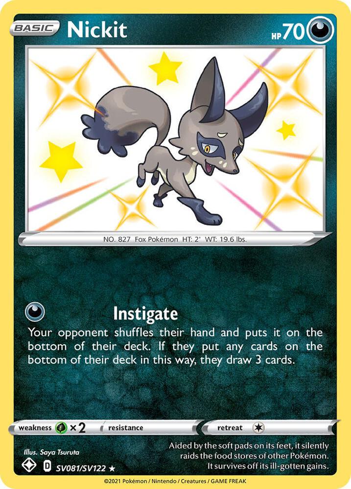 Nickit SV081/SV122 card from Shining Fates: Shiny Vault