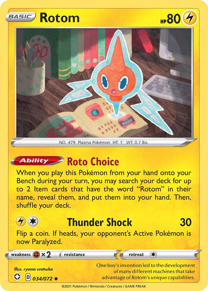 Rotom 034/072 card from Shining Fates