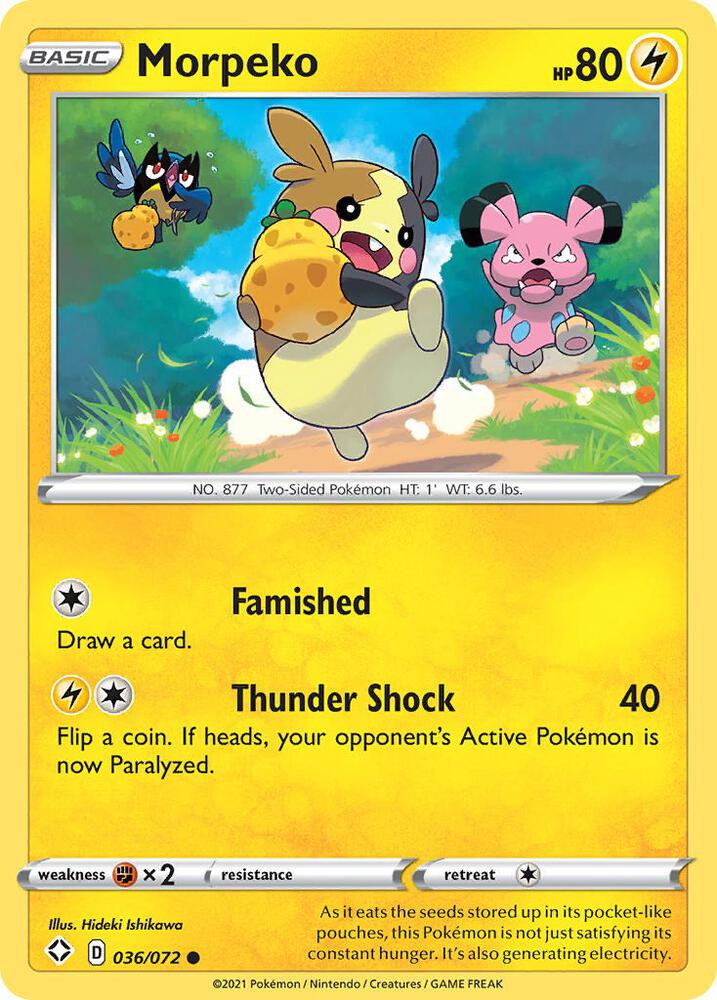 Morpeko (036) 036/072 card from Shining Fates