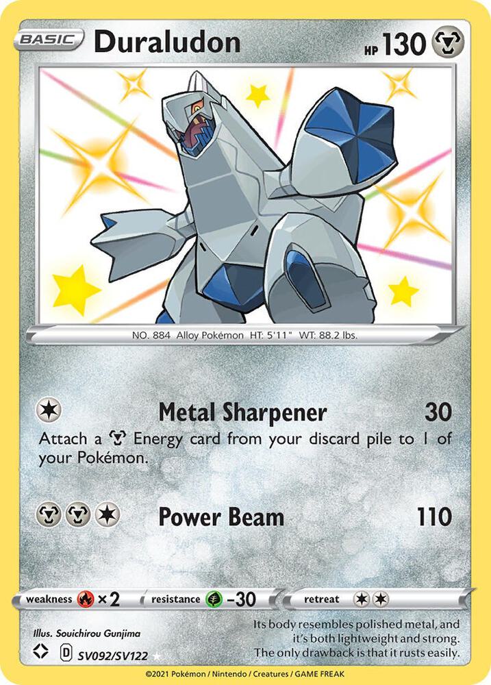 Duraludon SV092/SV122 card from Shining Fates: Shiny Vault