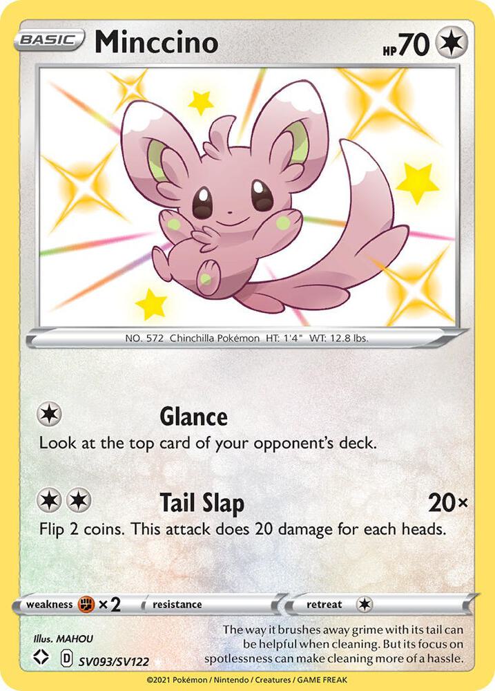 Minccino SV093/SV122 card from Shining Fates: Shiny Vault