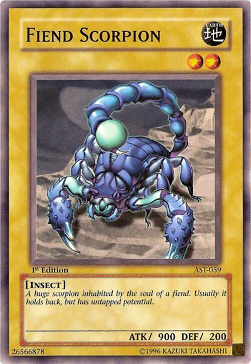 Fiend Scorpion AST-059 card from Ancient Sanctuary