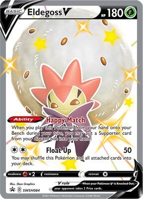 Eldegoss V SWSH084 card from SWSH: Sword & Shield Promo Cards