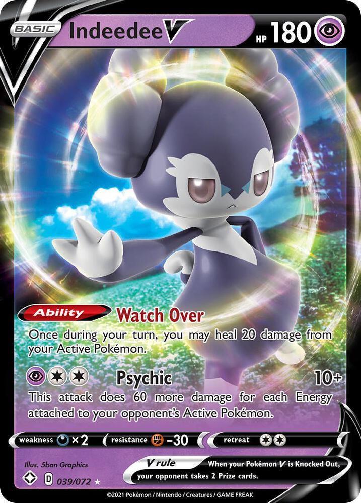 Indeedee V 039/072 card from Shining Fates