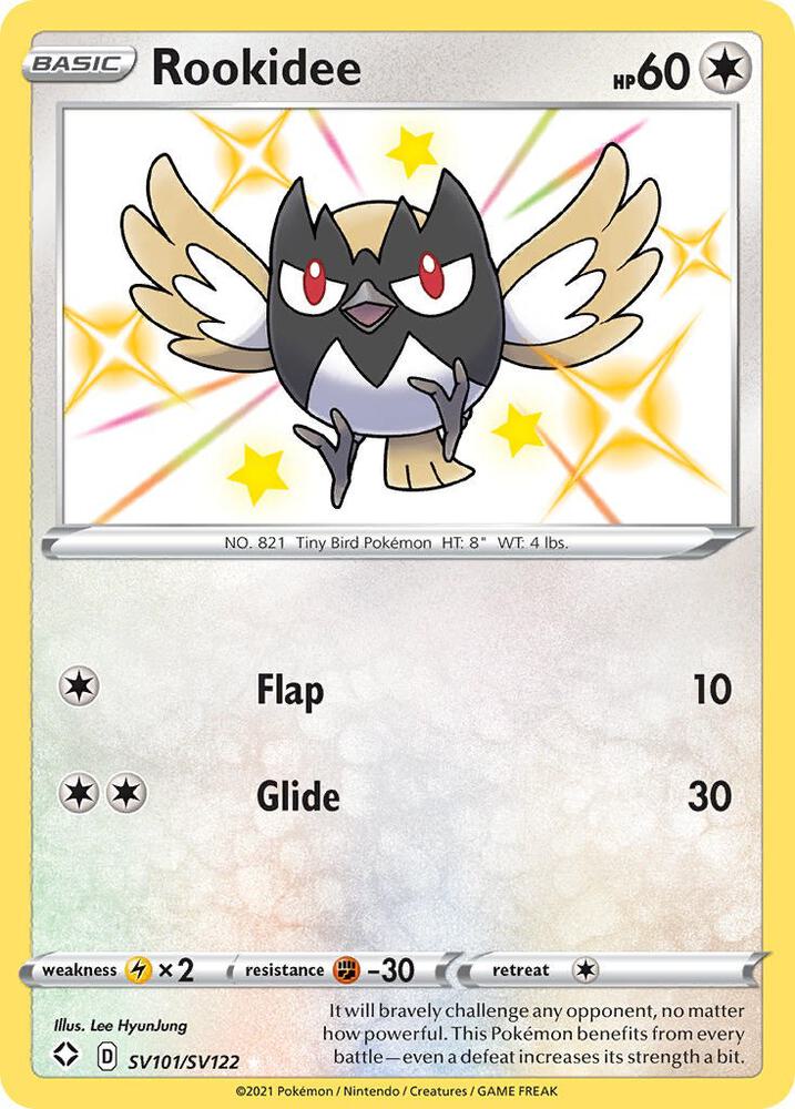 Rookidee SV101/SV122 card from Shining Fates: Shiny Vault