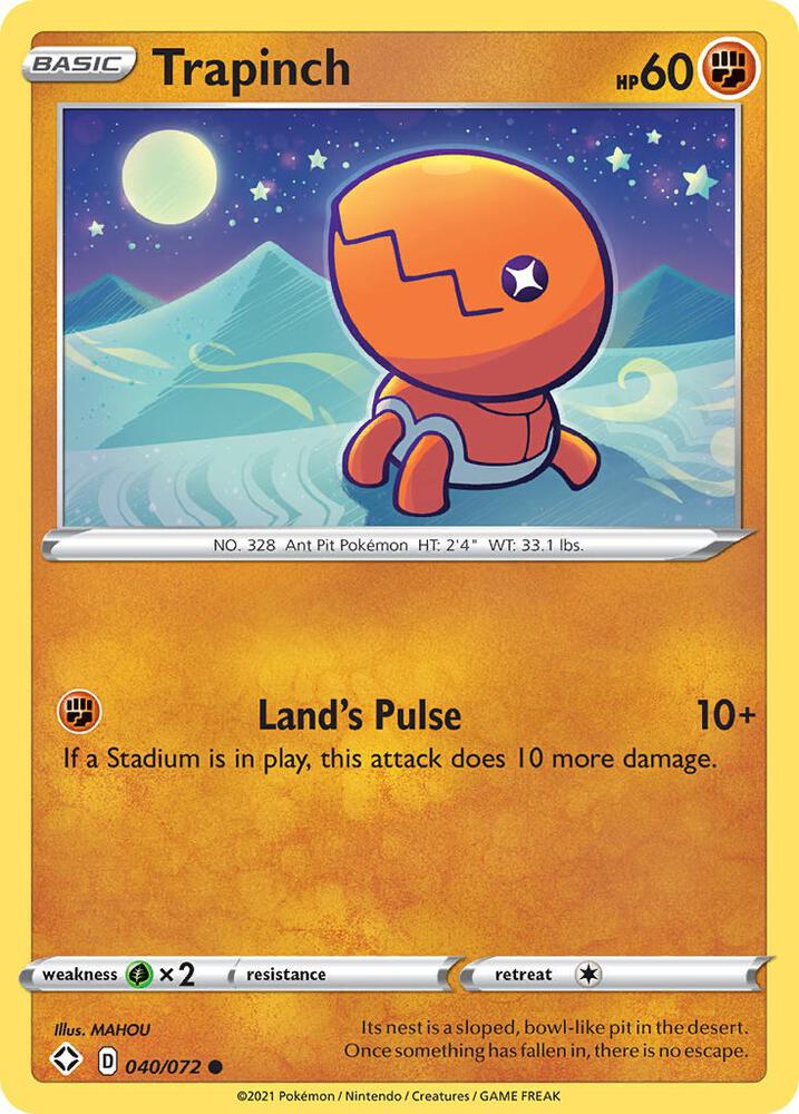 Trapinch 040/072 card from Shining Fates