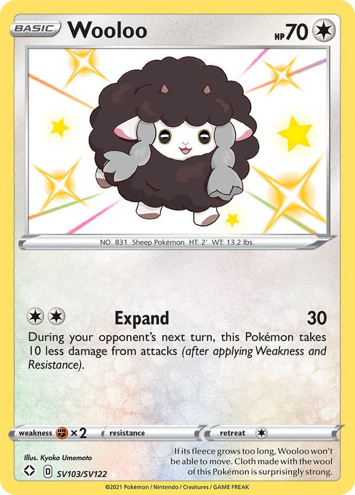 Wooloo SV103/SV122 card from Shining Fates: Shiny Vault