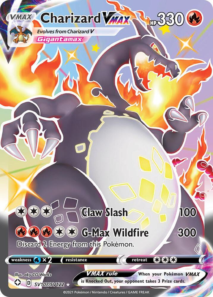 Charizard VMAX SV107/SV122 card from Shining Fates: Shiny Vault