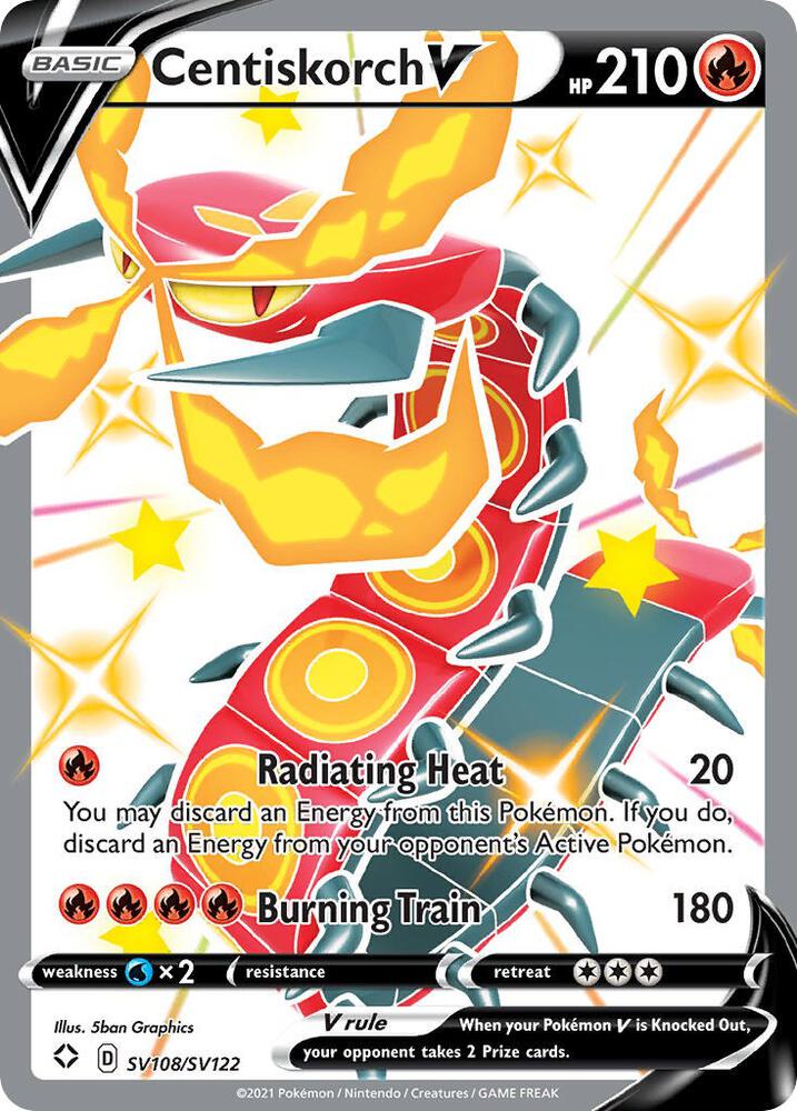 Centiskorch V SV108/SV122 card from Shining Fates: Shiny Vault