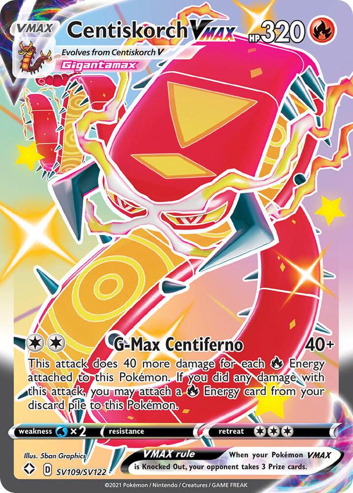 Centiskorch VMAX SV109/SV122 card from Shining Fates: Shiny Vault