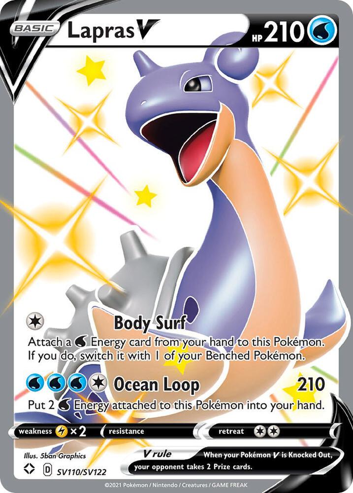 Lapras V SV110/SV122 card from Shining Fates: Shiny Vault