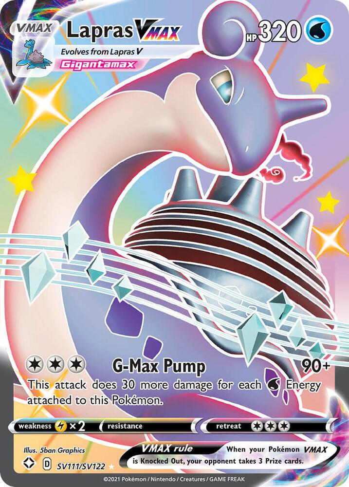 Lapras VMAX SV111/SV122 card from Shining Fates: Shiny Vault