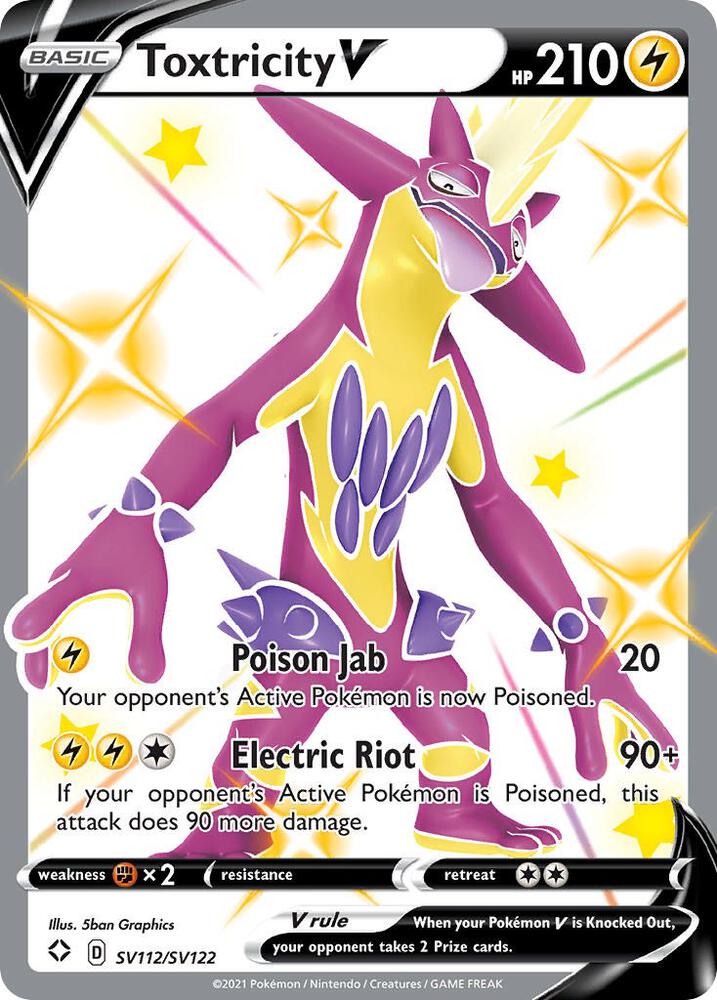 Toxtricity V SV112/SV122 card from Shining Fates: Shiny Vault