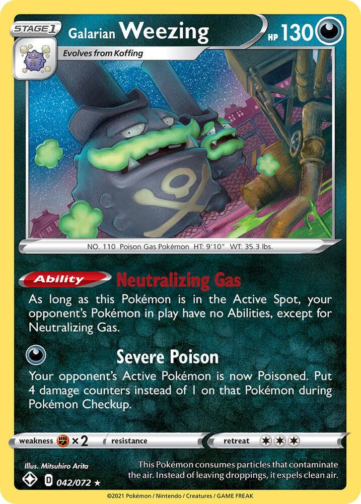 Galarian Weezing 042/072 card from Shining Fates