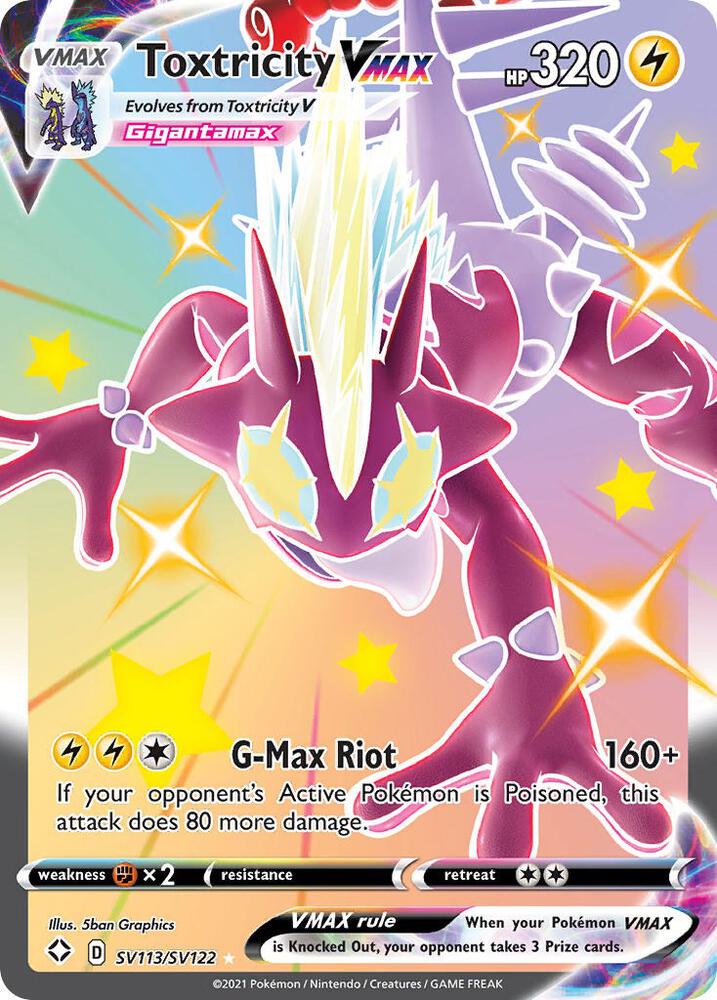 Toxtricity VMAX SV113/SV122 card from Shining Fates: Shiny Vault
