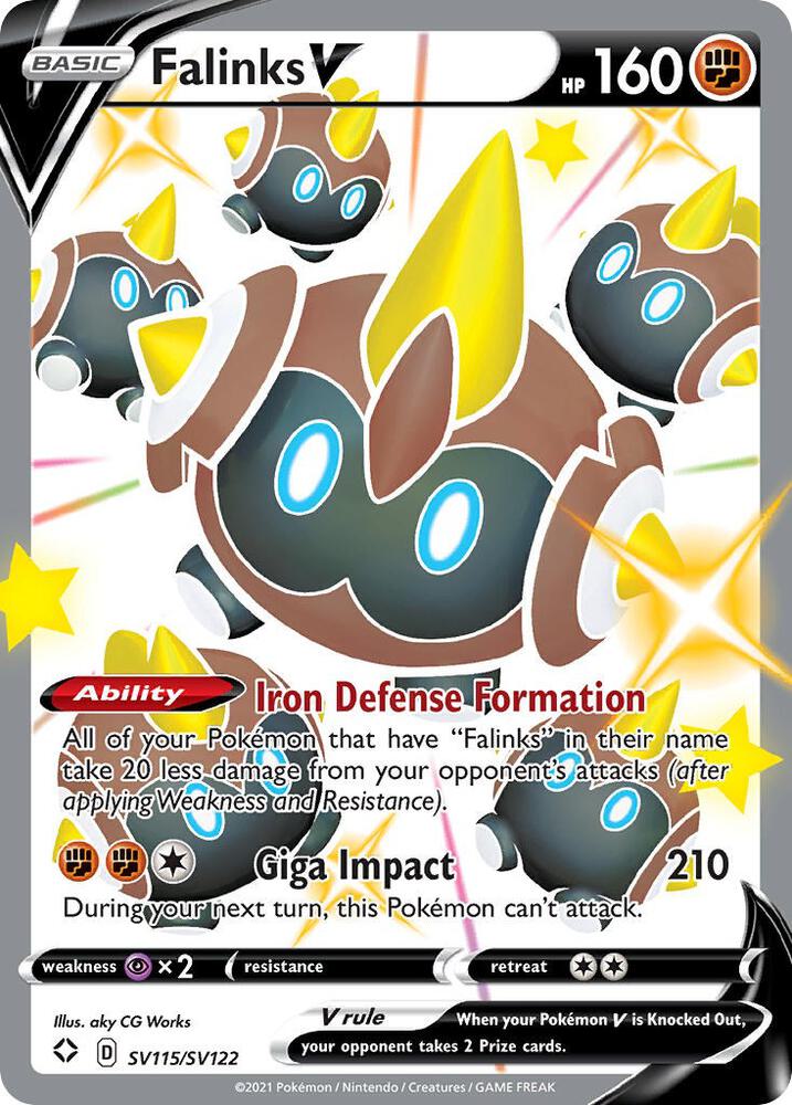 Falinks V SV115/SV122 card from Shining Fates: Shiny Vault