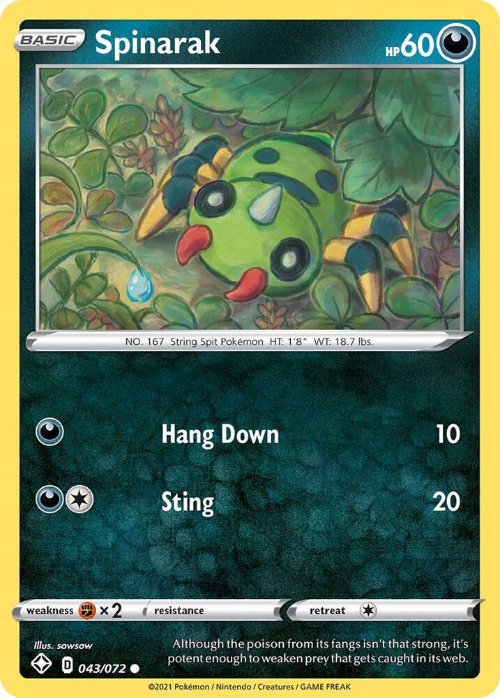 Spinarak 043/072 card from Shining Fates