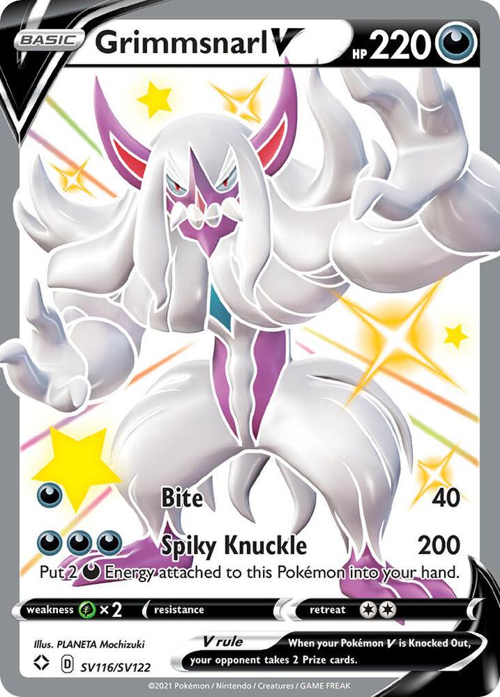 Grimmsnarl V SV116/SV122 card from Shining Fates: Shiny Vault