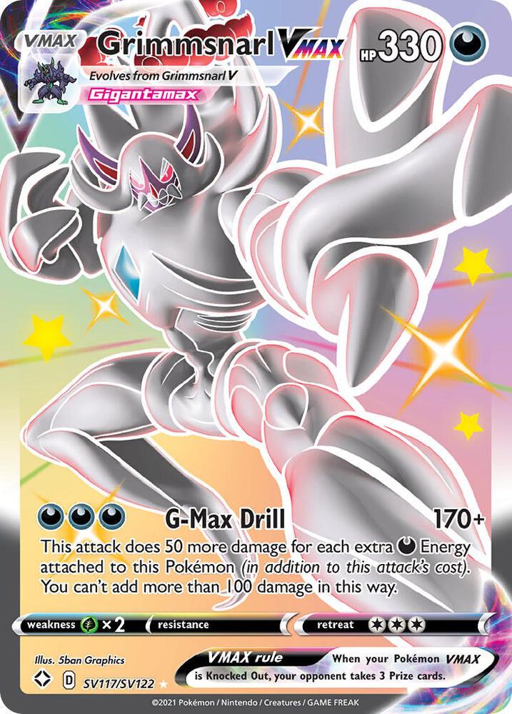Grimmsnarl VMAX SV117/SV122 card from Shining Fates: Shiny Vault