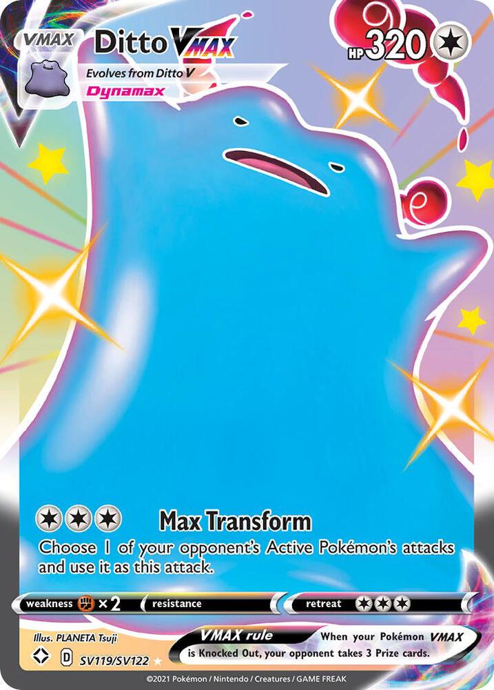 Ditto VMAX SV119/SV122 card from Shining Fates: Shiny Vault