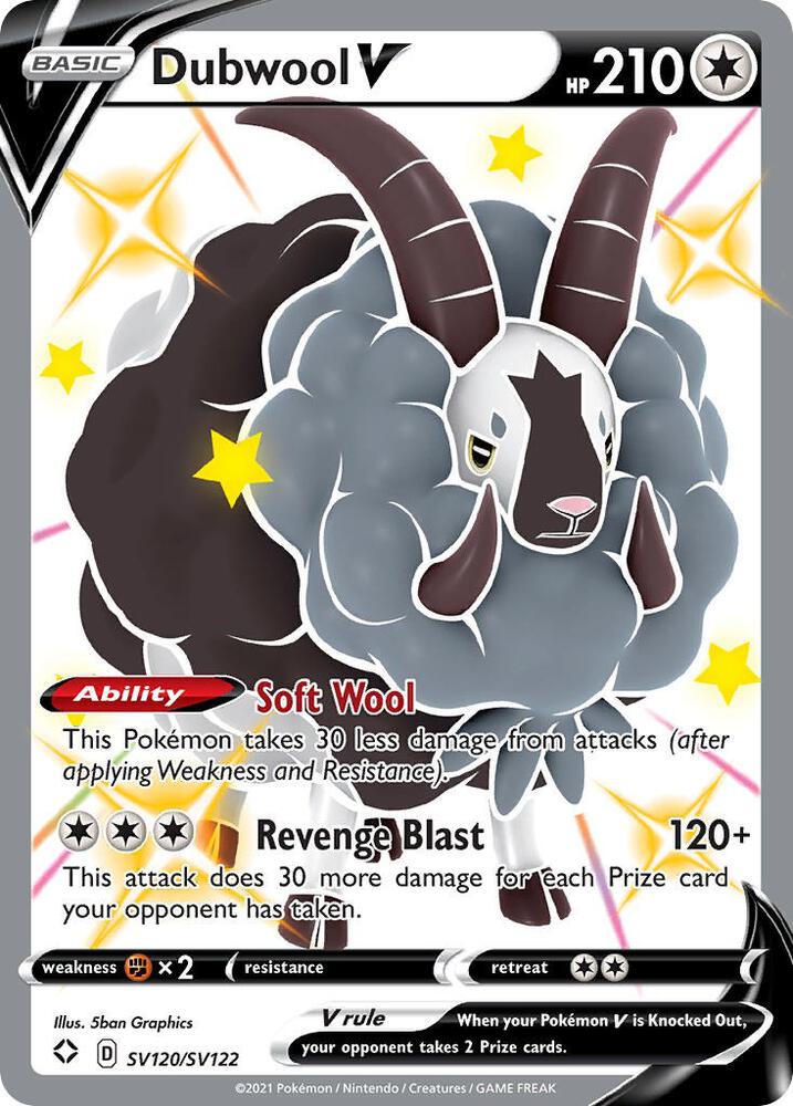 Dubwool V SV120/SV122 card from Shining Fates: Shiny Vault