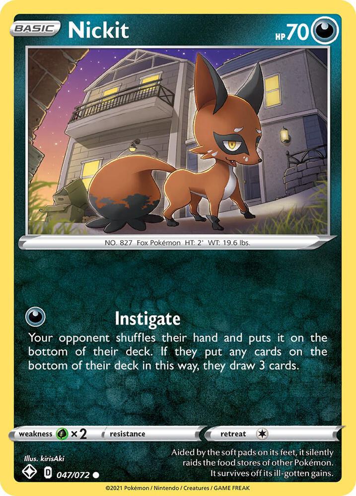 Nickit 047/072 card from Shining Fates